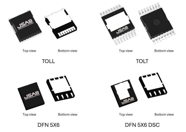 安建半導(dǎo)體 SGT MOSFET 采用先進(jìn)熱性能封裝 TOLT, DFN5x6 DSC ，針對(duì)大電流高功率應(yīng)用